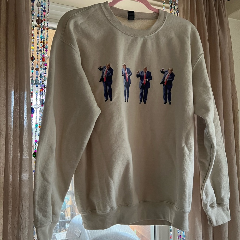 Men's Cream Graphic Trump Dancing Sweater